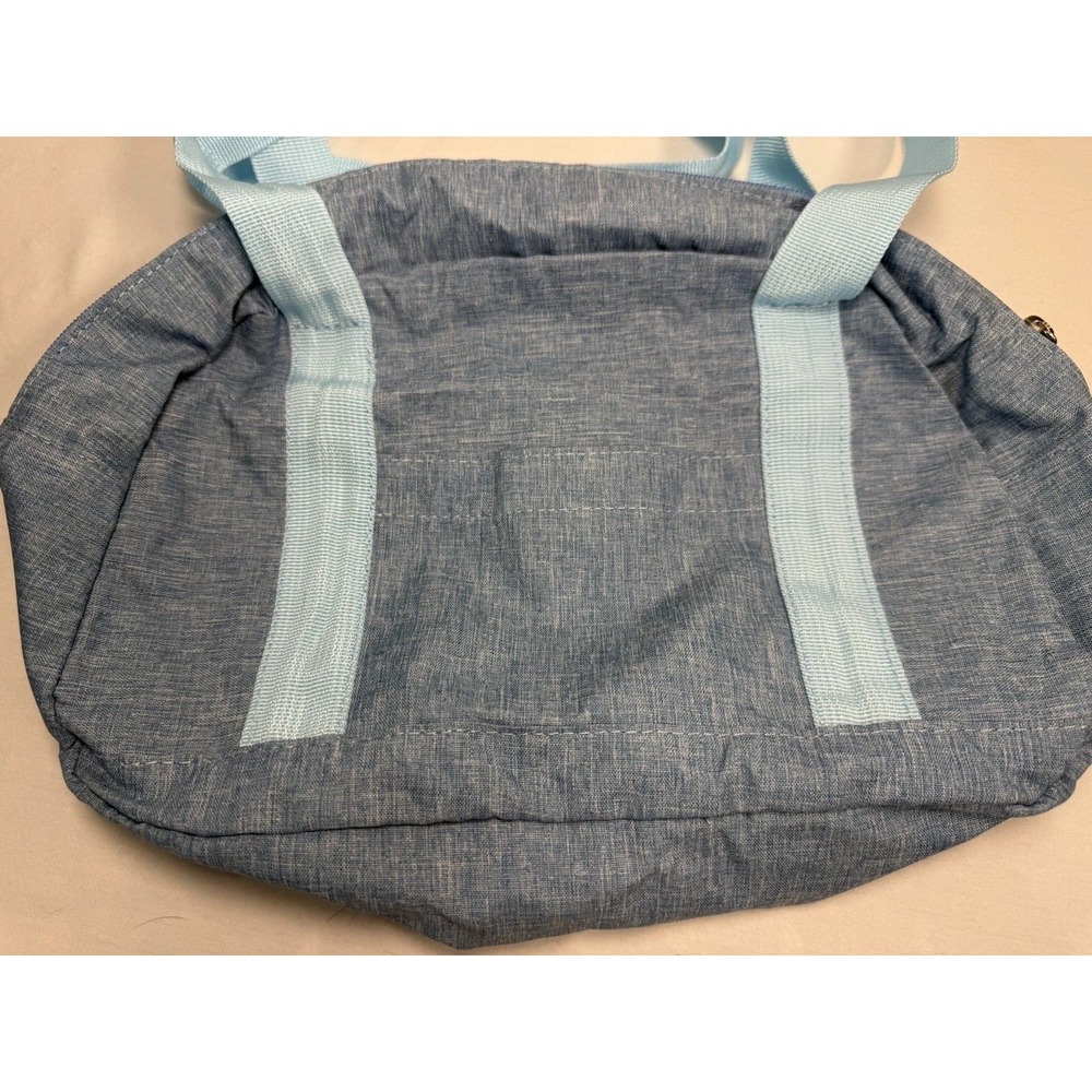 Light Blue Tote Bag Chambray Style Fabric Carryall Travel Gym Beach Shoulder Bag